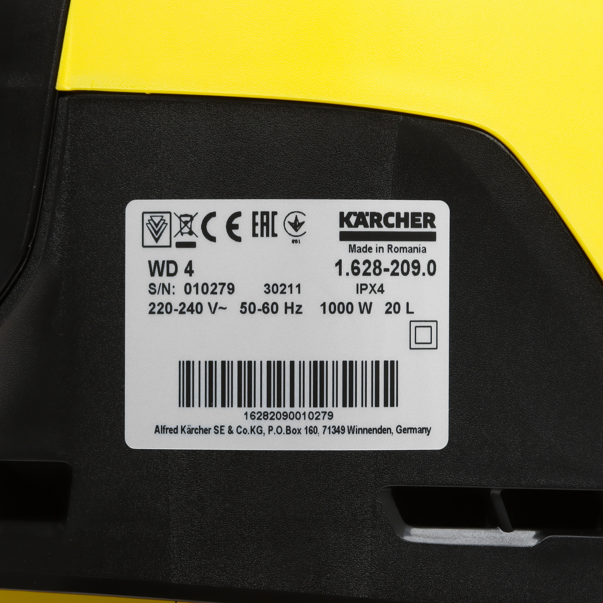 Хозяйственный пылесос  Karcher WD 4 V-20/5/22 5445506 STDN-0118144 - Вид №4