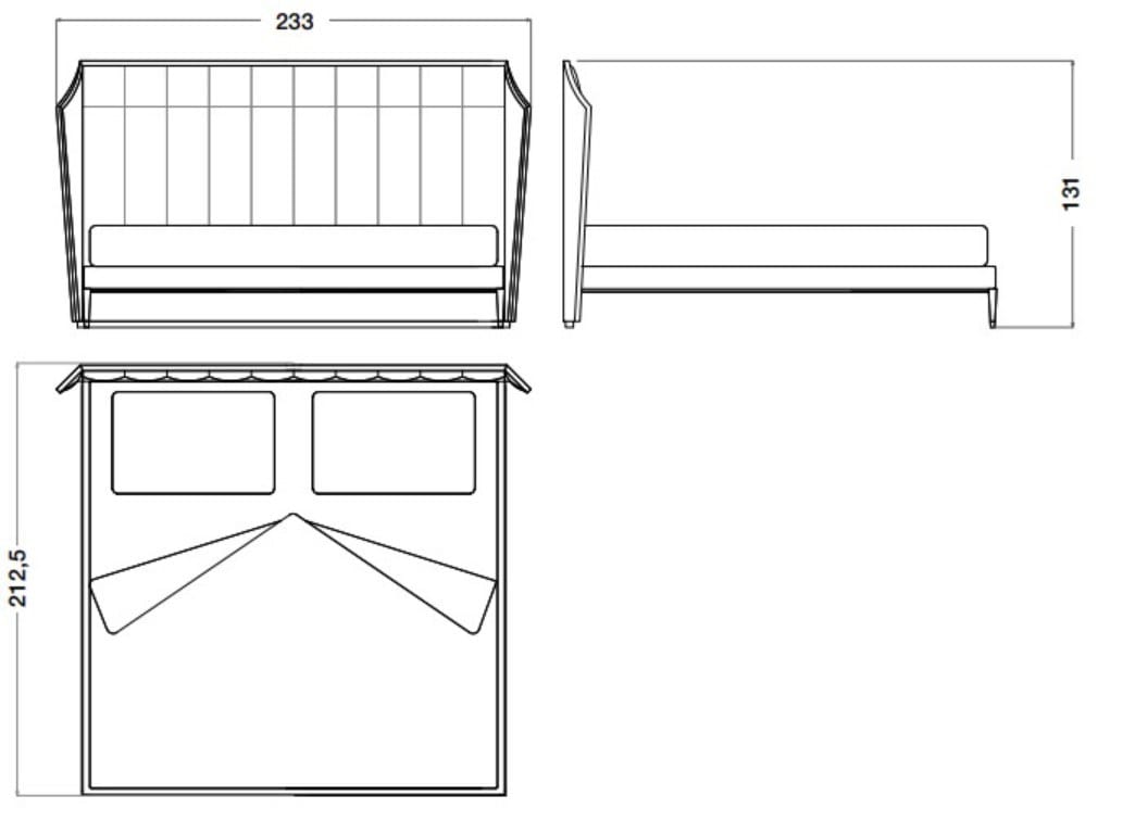 Кожаная и деревянная кровать с мягким изголовьем CPRN HOMOOD Eclipse ARCH-00145188 - Вид №4