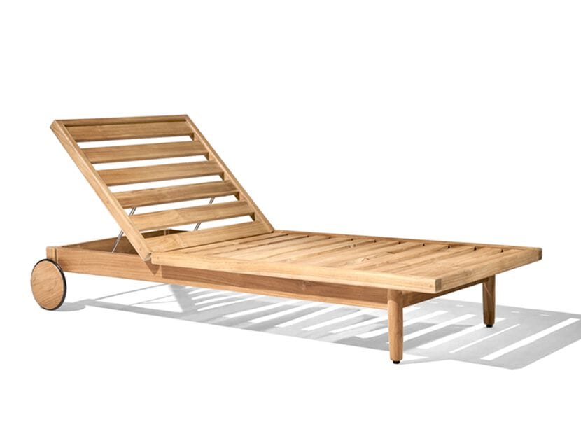 Садовая кровать с откидной спинкой из тикового дерева с колесами Walters Georgica ARCH-00045447 - Вид №5