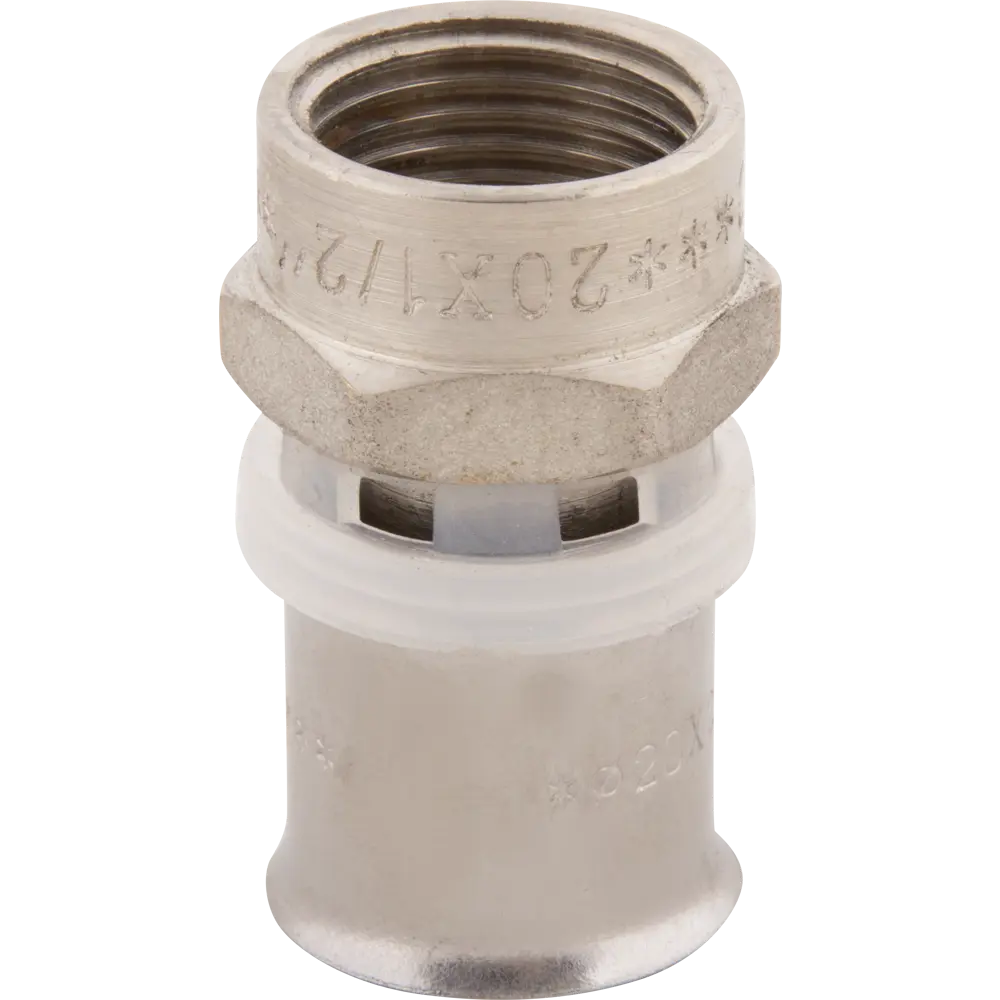 Муфта комбинированная Valtec 1/2"x20 мм ВР никелированная латунь VTM.202.N.002004 STLM-2012601