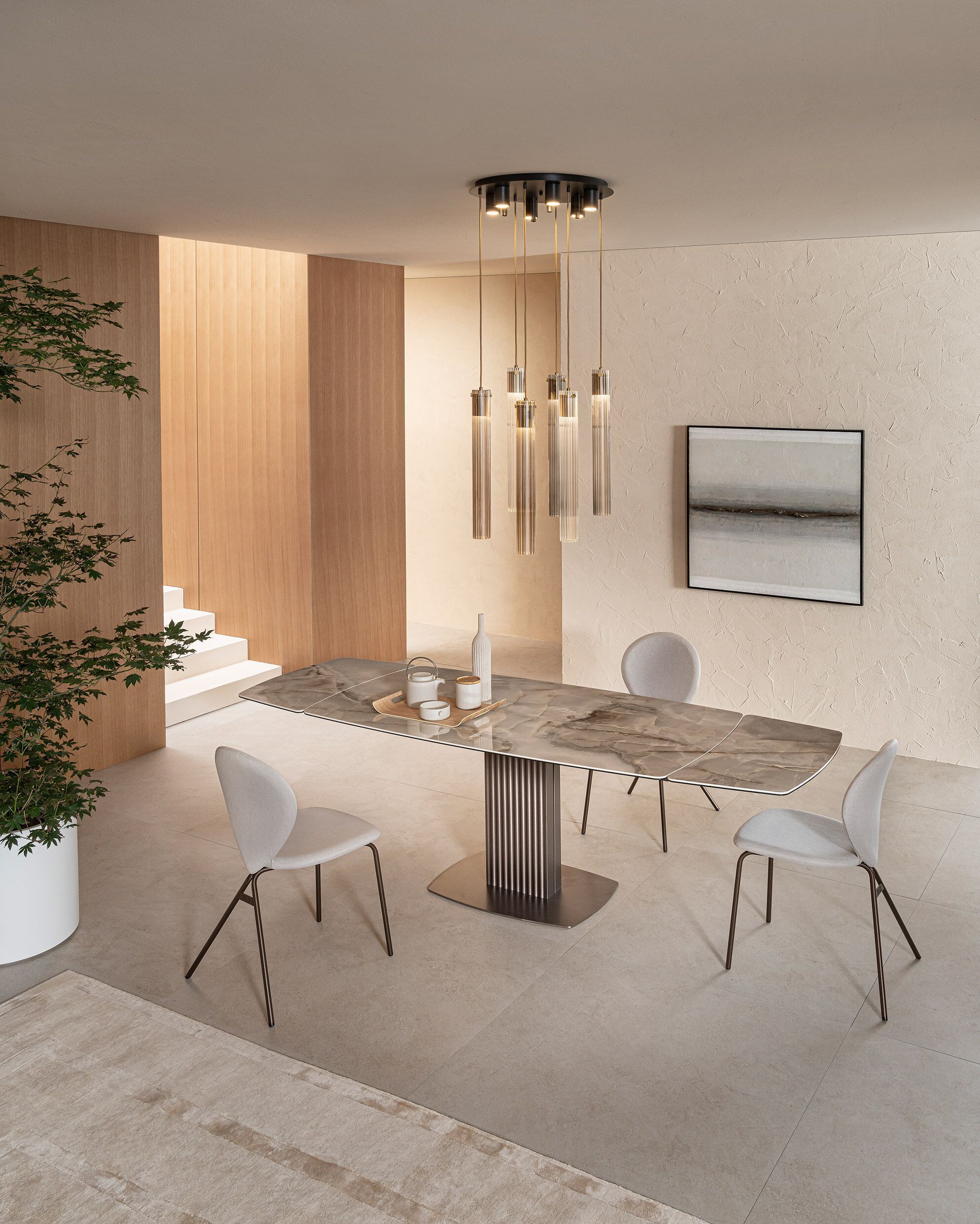 Металлический обеденный стол с керамической столешницей RIFLESSI Onda ARCH-00150859 - Вид №2