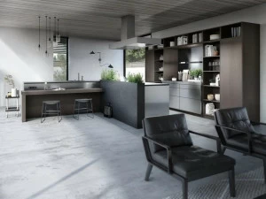 SieMatic Кухня без ручек из дерева и стали