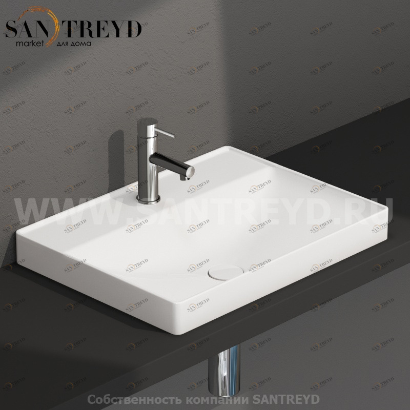 B6R62BI Встроенная раковина под столешницу прямоугольная Ceramica Globo T-EDGE