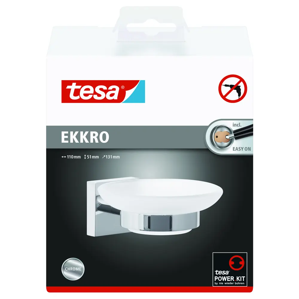 Мыльница Tesa Ekkro стекло цвет серебристый 82104228 STLM-2212563 Прямоугольный - Вид №4