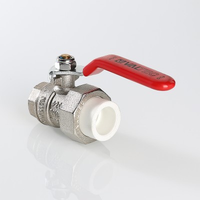 VTp.742.0.04007 Кран шаровой латунный с переходом на полипропиленовую трубу Valtec 40 х 1 1/4"  - Вид №1