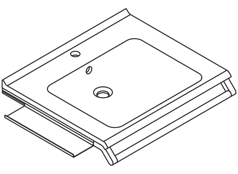 950.19.082 Комплект умывальника с ручкой и полкой HEWI Waschtische  - Вид №2
