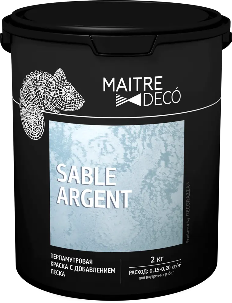 MAITRE DECO Sable Argent - декоративная краска с серебристым эффектом песка 2 кг 89149800