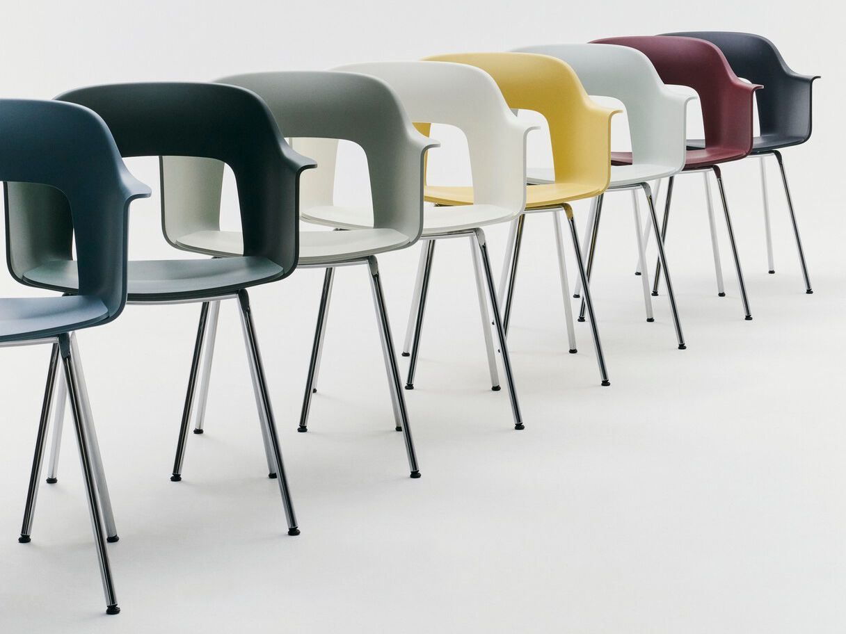 Полипропиленовый стул с подлокотниками с открытой спинкой Hay макет ARCH-00062765 - Вид №26