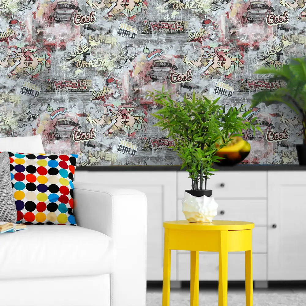 Обои флизелиновые Euro Decor Street ART серые 1.06 м 7096-22 83396644 STLM-2011615 - Вид №2