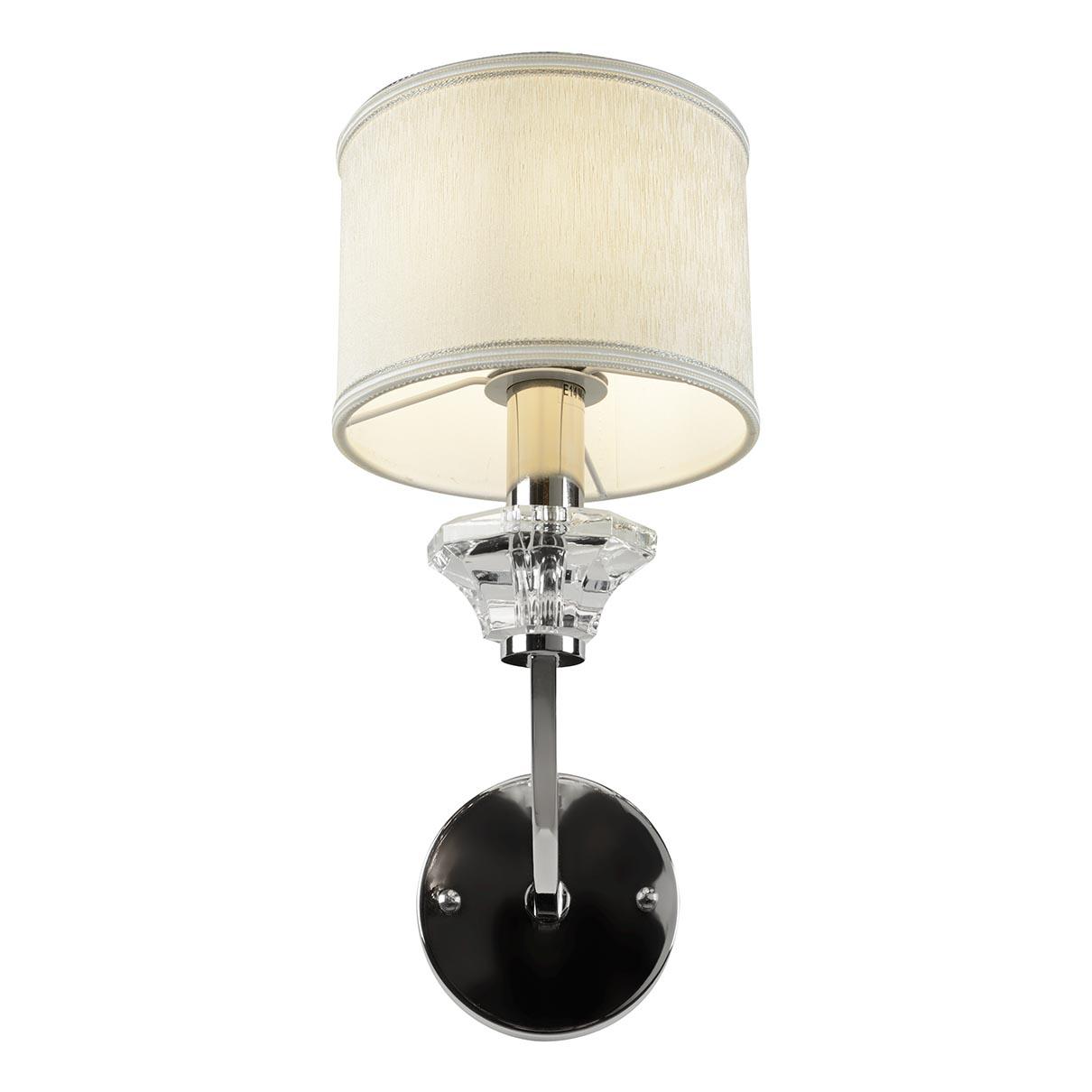 Бра с абажуром белое Oxford 85175/1B CR ILAMP OXFORD 00-3949124 Белый;хром - Вид №1