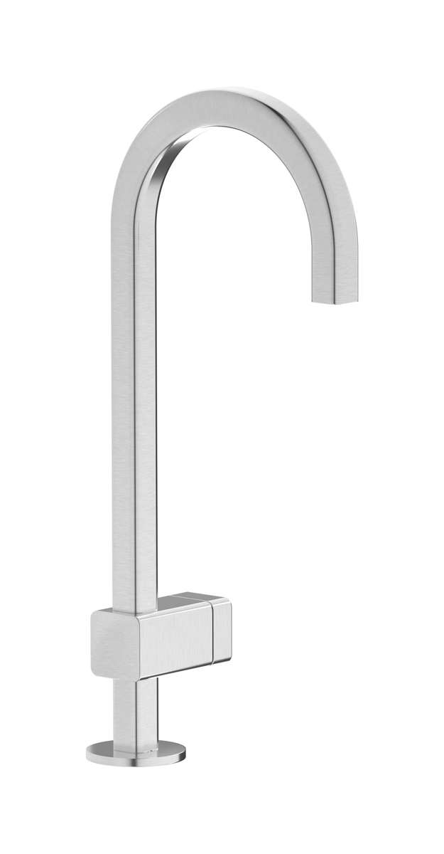 Монорычажный прогрессивный смеситель на раковину в комплекте с донным клапаном. WE ARE IB eo200ss_3 Brushed Nickel Elio