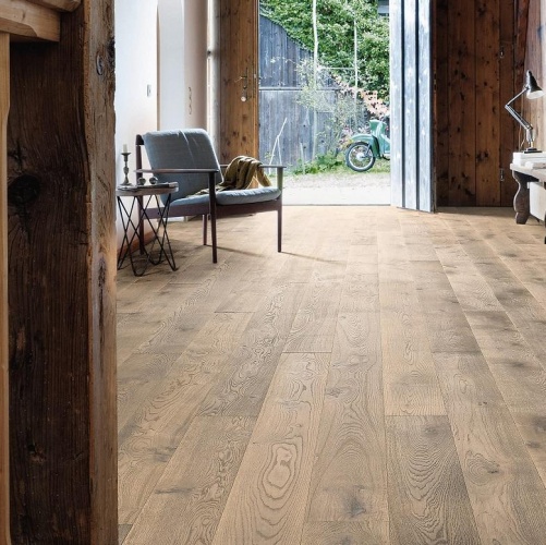 Паркетная доска Haro 4000 Series Top connect Табако Серый 530795 Дуб Натур с брашью (Текстурированная) 2200х180 мм 1000900644 - Вид №3