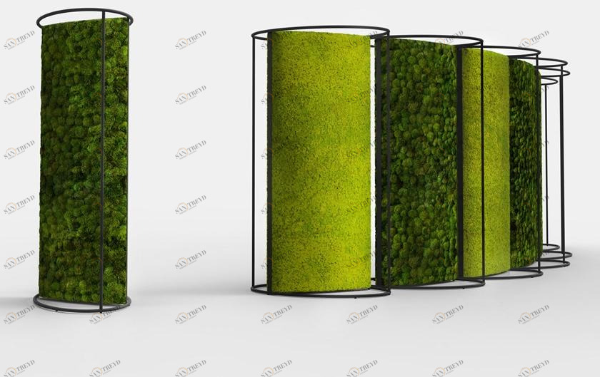 GREEN MOOD Отдельностоящая звукопоглощающая зеленая стена из стабилизированных растений G-line sun-id-1486599