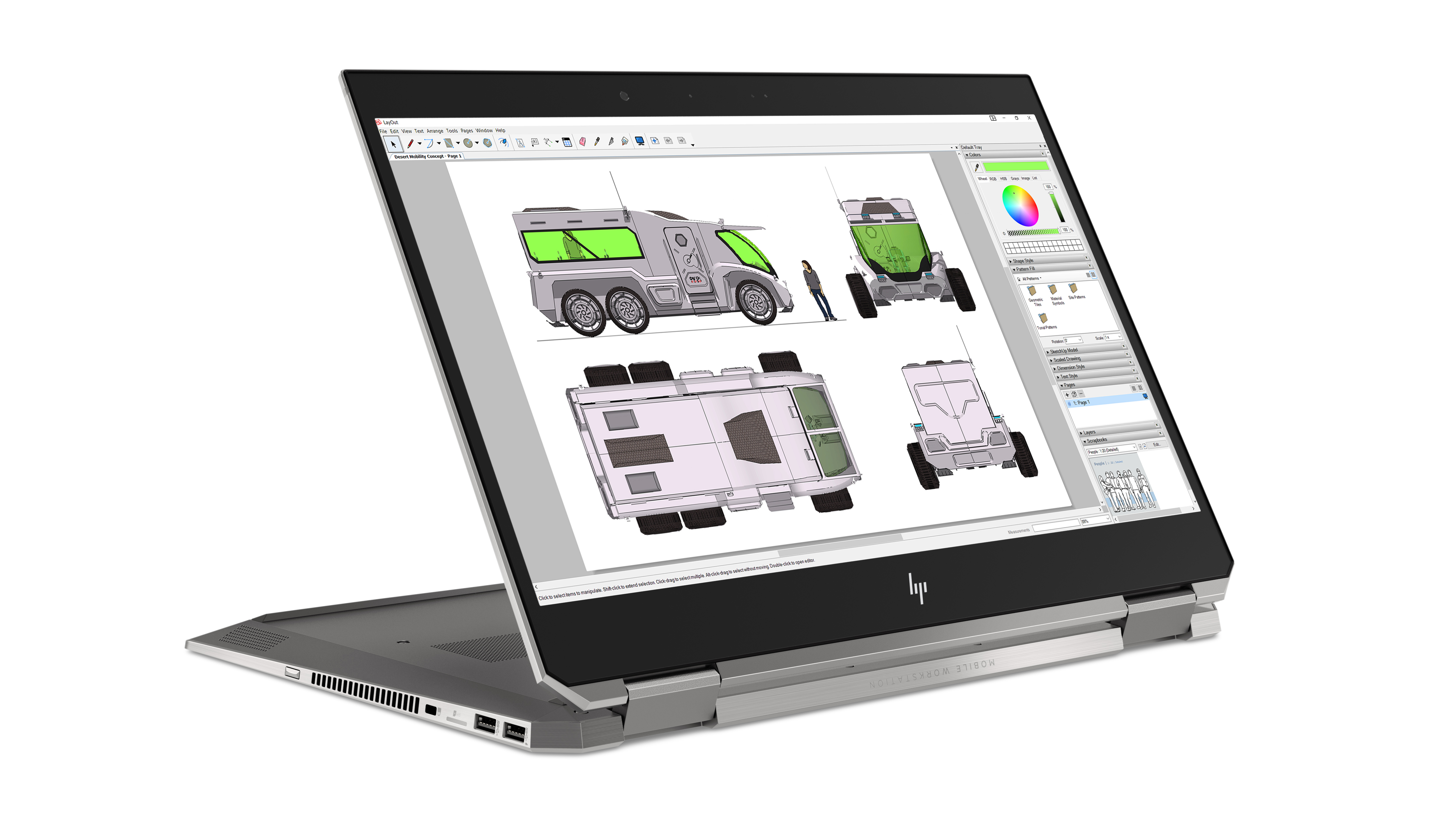 6TW47EA#ACB zbook x360 studio g5 15.6"(3840x2160)/touch/intel core i9 9880h(2.3ghz)/16384mb/512ssdgb/nodvd/ext:nvidia quadro p2000(4096mb)/war 3y/2.26kg/silver/w10pro + no pen HP Santreyd  - Вид №13