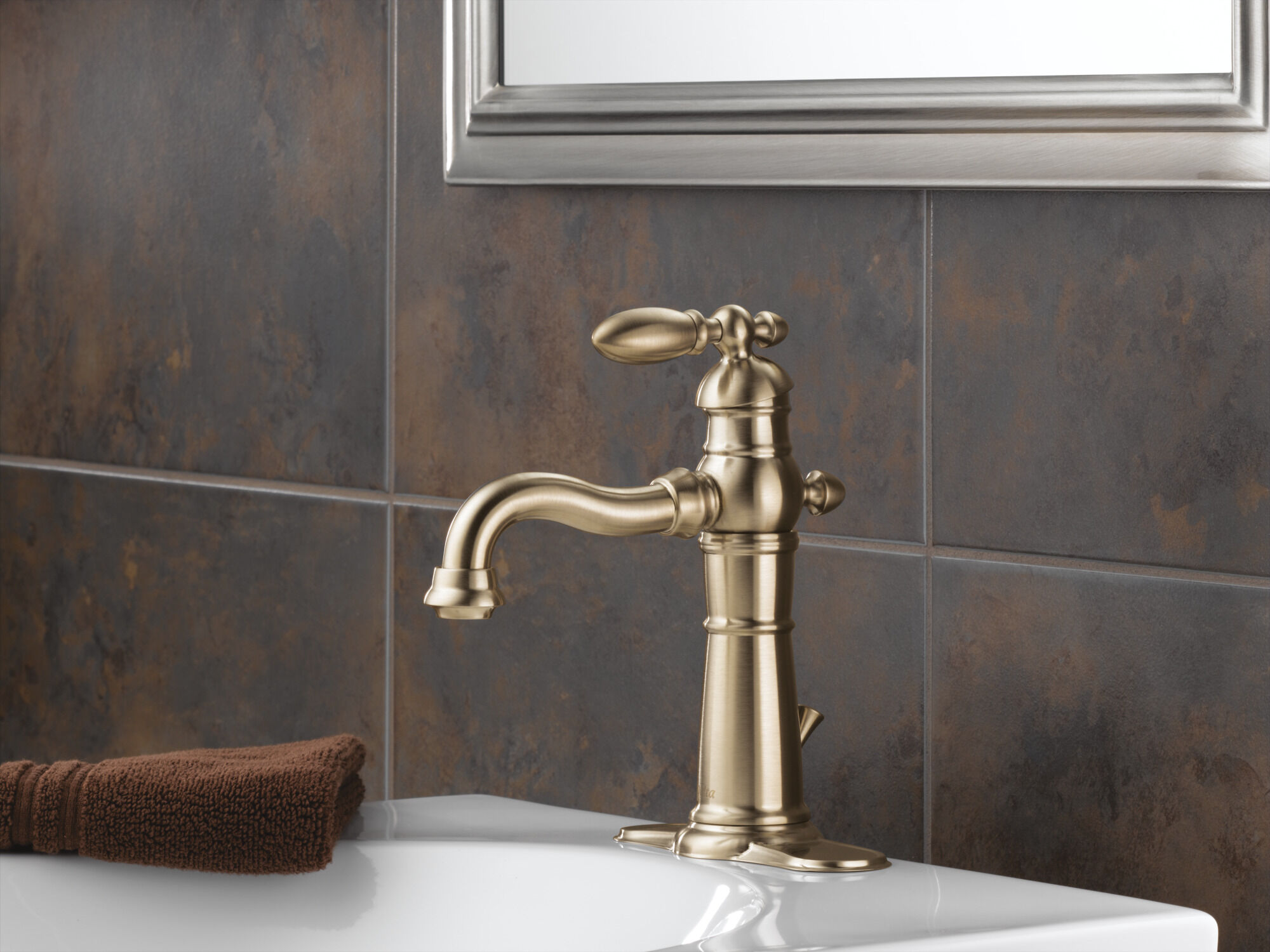 555LF-CZ Смеситель для ванной с одной ручкой Delta Faucet Victorian Шампанское бронза - Вид №1