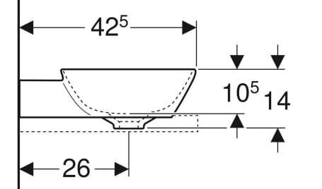Керамическая раковина с одной столешницей Geberit One ARCH-00052974 - Вид №7