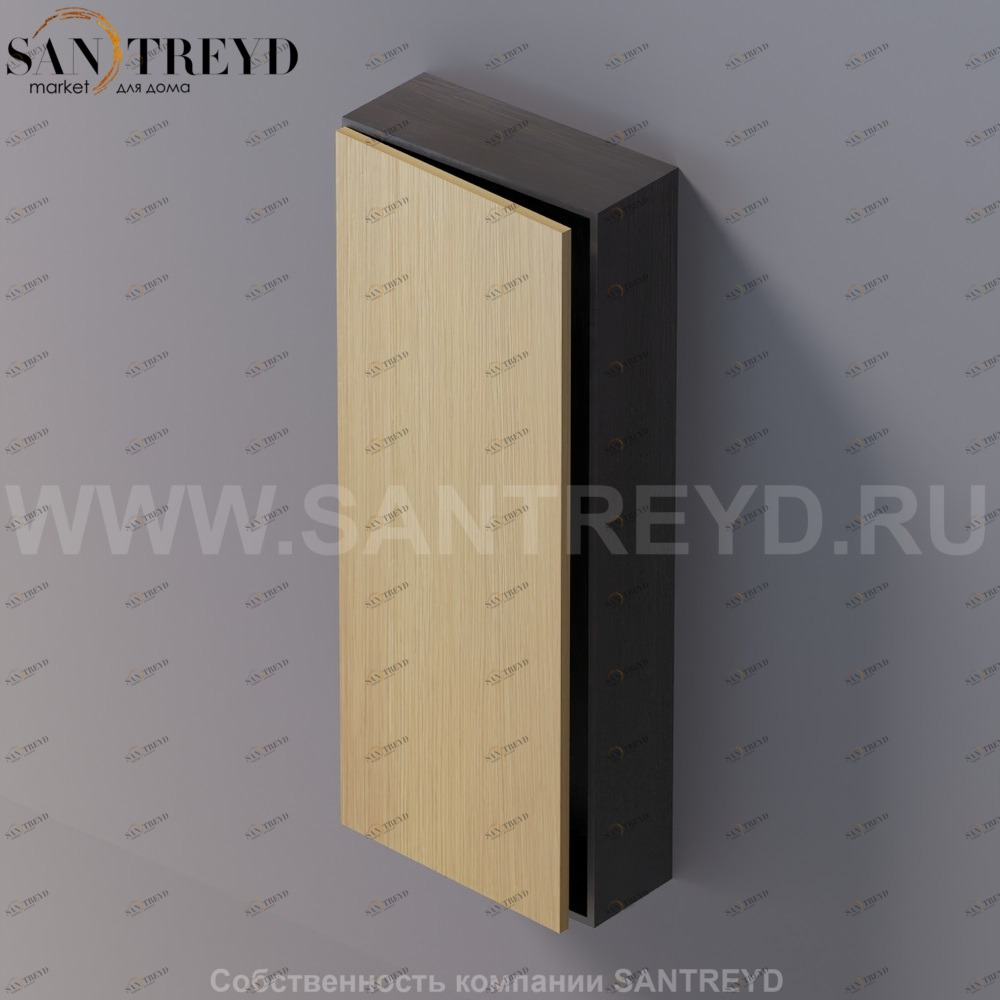 LIFT Модульный шкаф 100 см с левой дверью на доводчиках. Модули могут располагаться горизонтально и вертикально. Отделка: натуральный дуб и темный дуб. AMOB053RTRWSX Agape