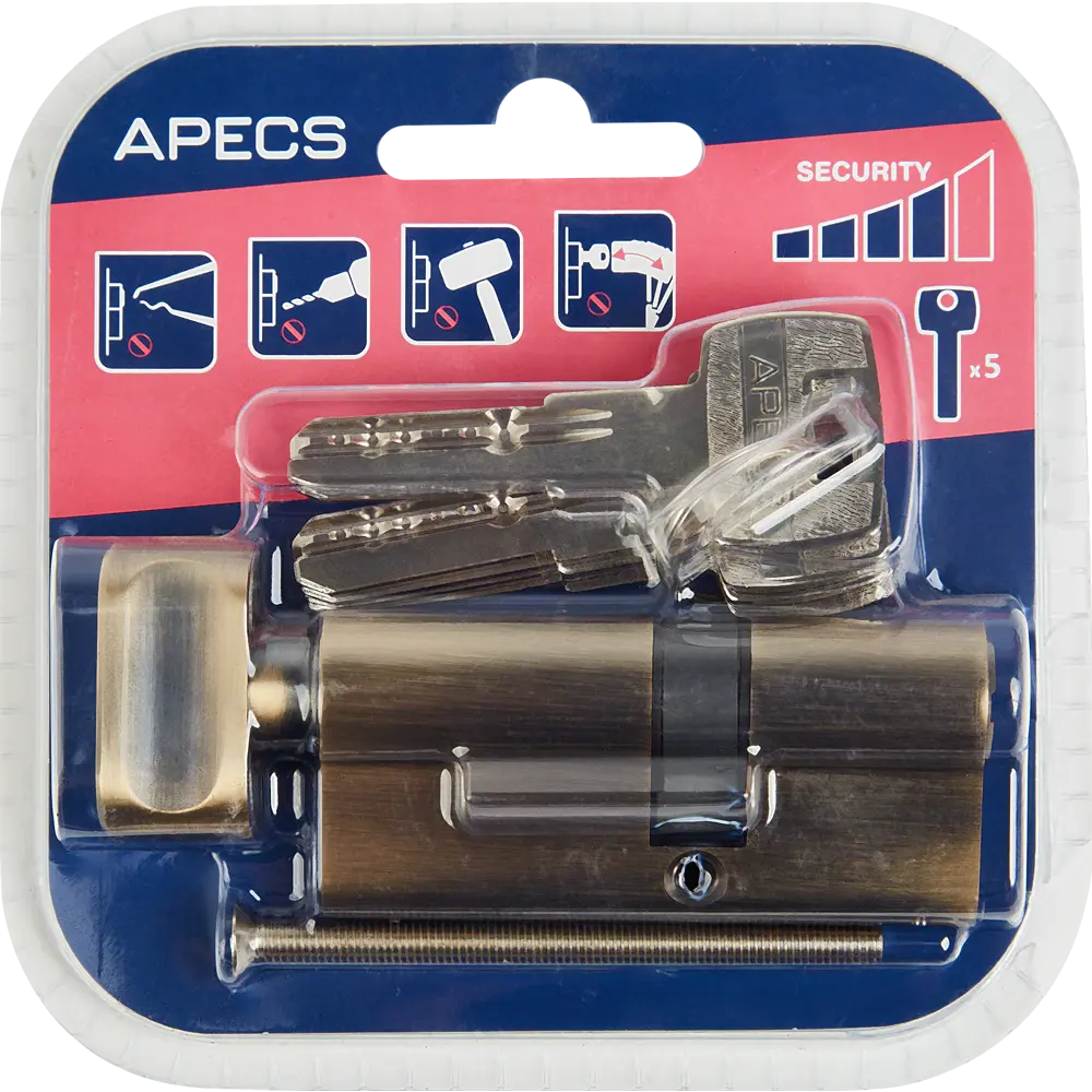 Цилиндровый механизм APECS Pro LM-70 с защитой от взлома, бронза 84168038 SM STLM-0046654 - Вид №3
