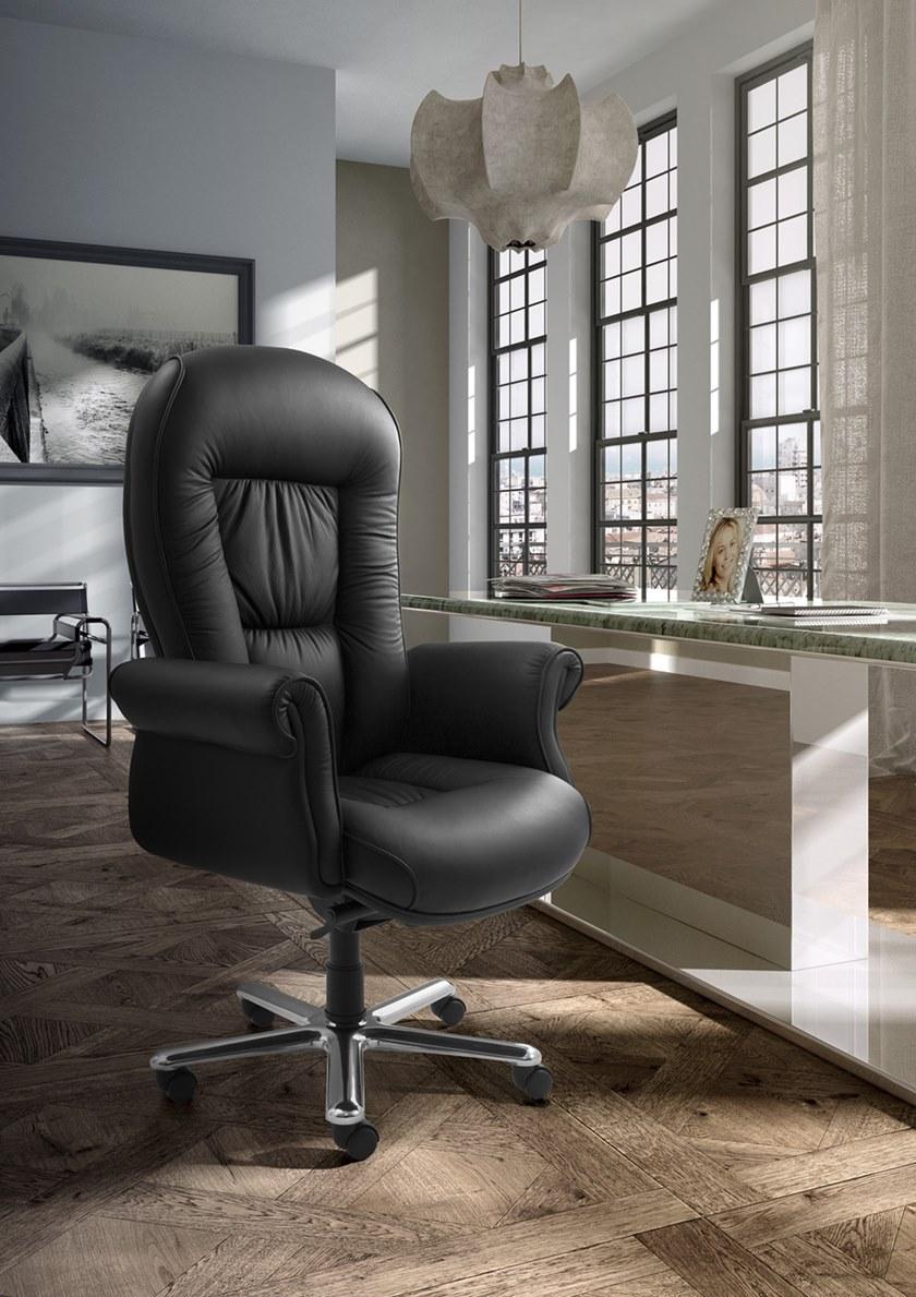 Leyform Кожаное кресло руководителя с подлокотниками  24001  - Вид №4