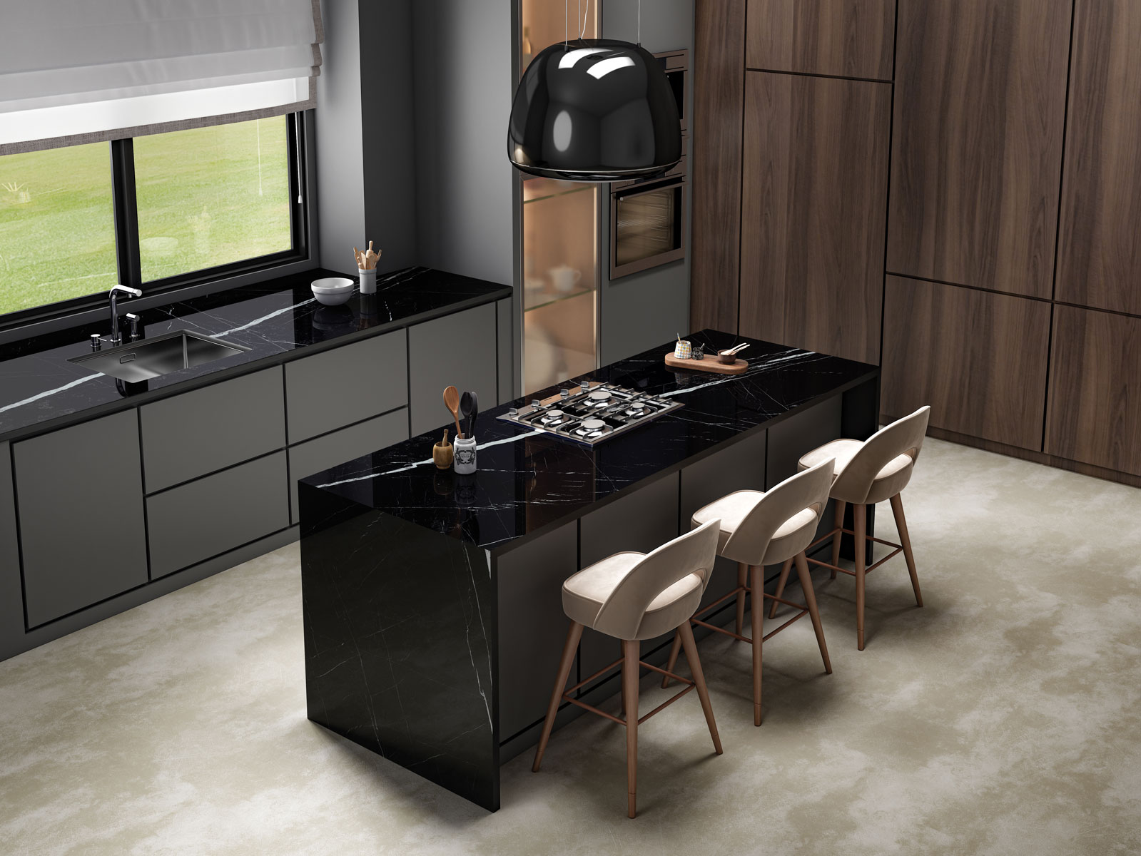 Бесконечная элегантность: керамический слэб NERO MARQUINA STP-ST153 INCOLOR Double Polished - Вид №6