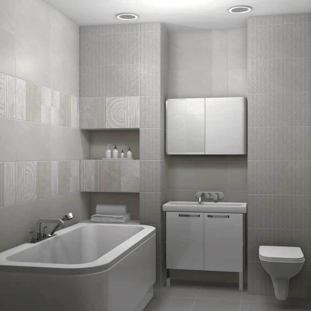 Плитка настенная Нефрит-Керамика Fisher 30х60 см 1.8 м² бетон цвет серый мозаика STLM-2152203 - Вид №3