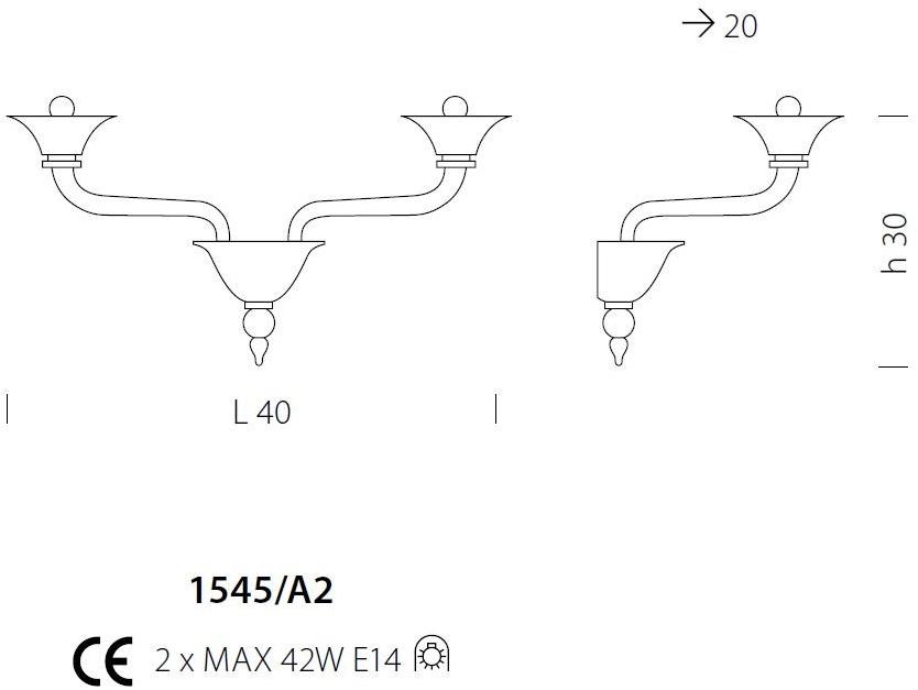 Sylcom Настенный светильник из стекла Corner 1545 - Вид №2