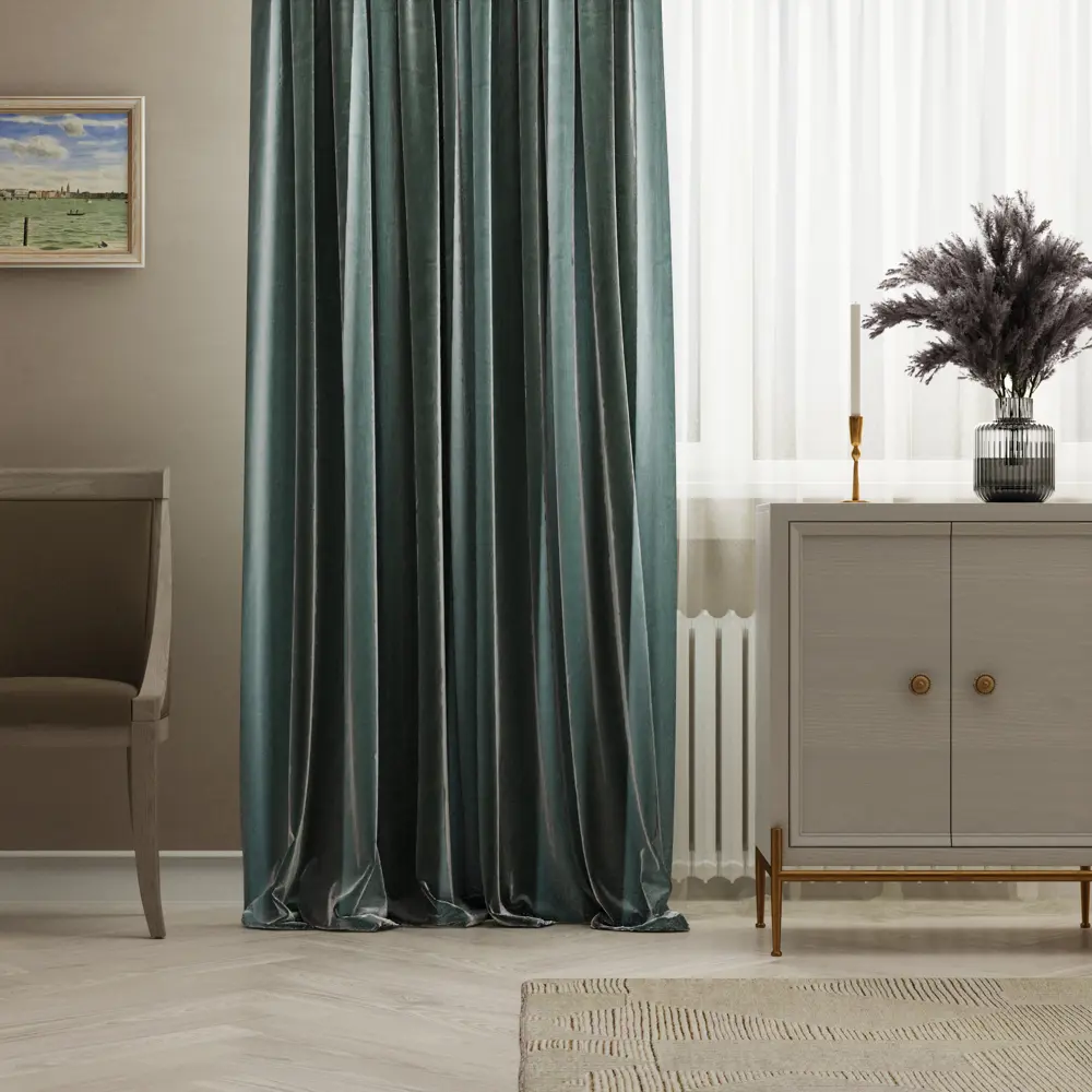 Штора на ленте Inspire Mirra 140х280 см цвет зеленый 86255249 STLM-2091033 