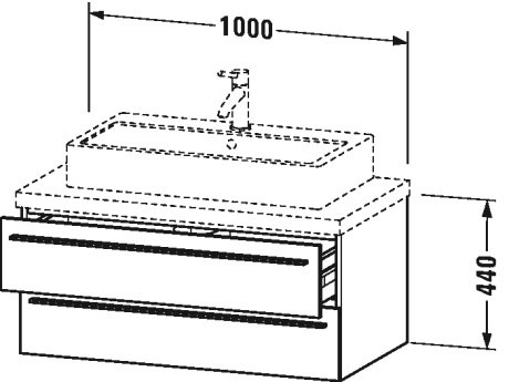 XL541901414 Тумбочка для консоли X-Large #XL5419 1000 x 548 мм Терра, декор Duravit - Вид №1