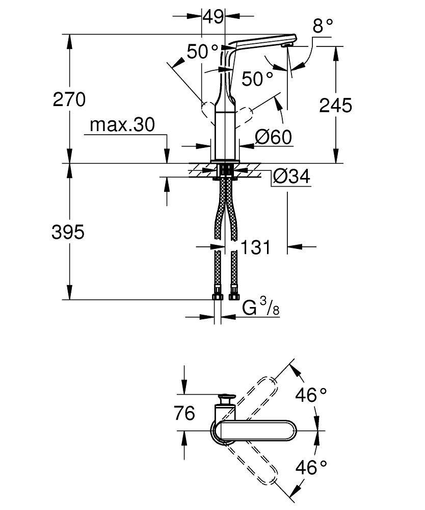 32187000 Смеситель для раковины Grohe Veris хром - Вид №1