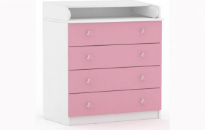 vpk-0001288.21 Комод Polini kids Simple 1580, белый-роза ВПК (Тополь)
