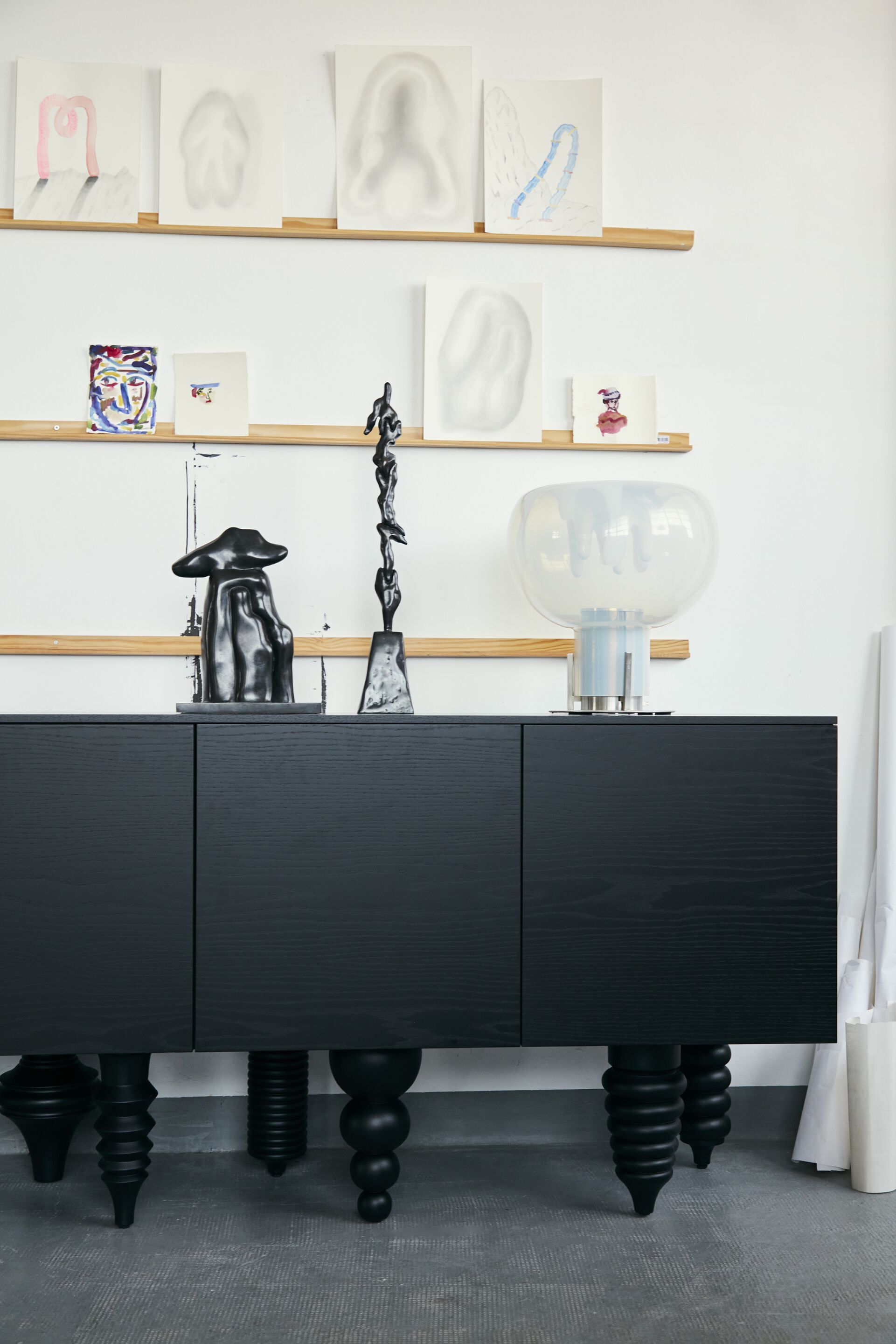 Шкаф из шпона ясеня с распашными дверями BD Barcelona Multileg ARCH-00094619 - Вид №7