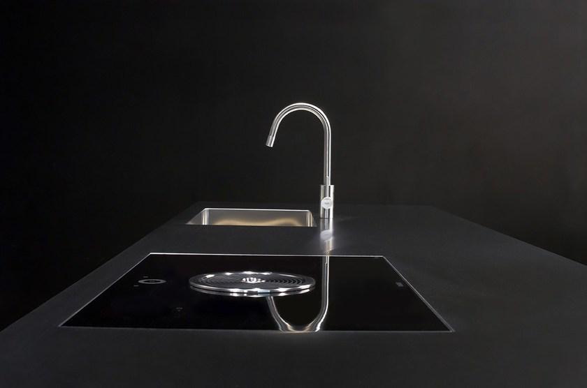 RIFRA Линейная кухня в глянцевом свинце и матовом свинцовом лаке Zero sun-id-1386825 - Вид №4