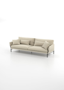 4-местный тканевый линейный диван