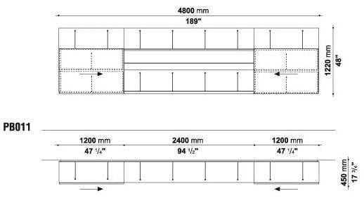 B&B Italia Модульная оборудованная стенка с подставкой под телевизор Pab sun-id-1512474 - Вид №26