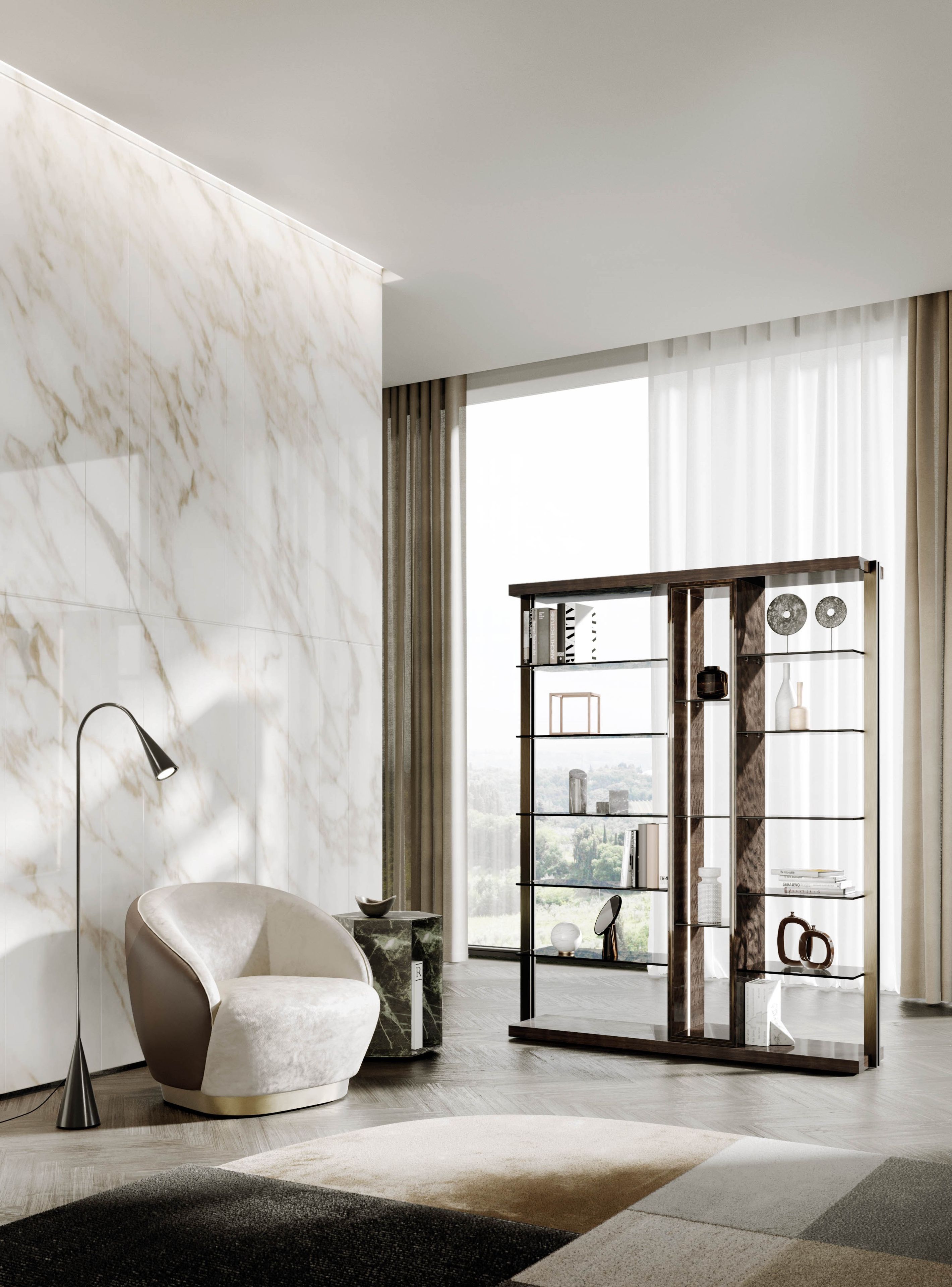 Деревянный журнальный столик с мраморной столешницей Capital Collection DEDALO ARCH-00056592 - Вид №5