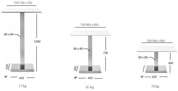PF Stile Основание стола из нержавеющей стали Urban 482 - Вид №2