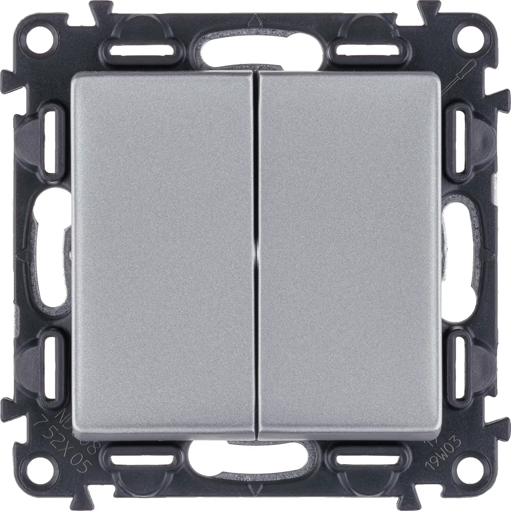 Valena LIFE Выключатель 2 клавиши 10А 250В с лицевой панелью Безвинтовые зажимы Алюминий legrand VALENA LIFE/ALLURE STLM-2183626