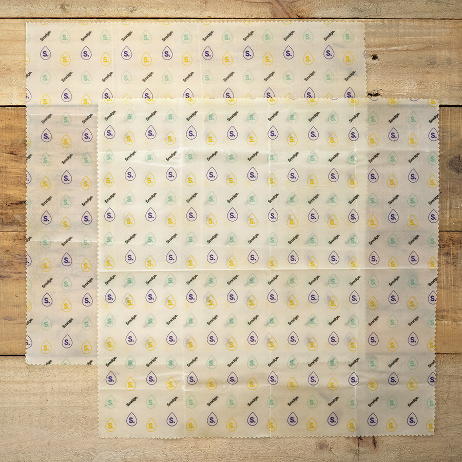 SMID82 Набор из 2 многоразовых оберток droplet пчелиный воск, большой Smidge  - Вид №1