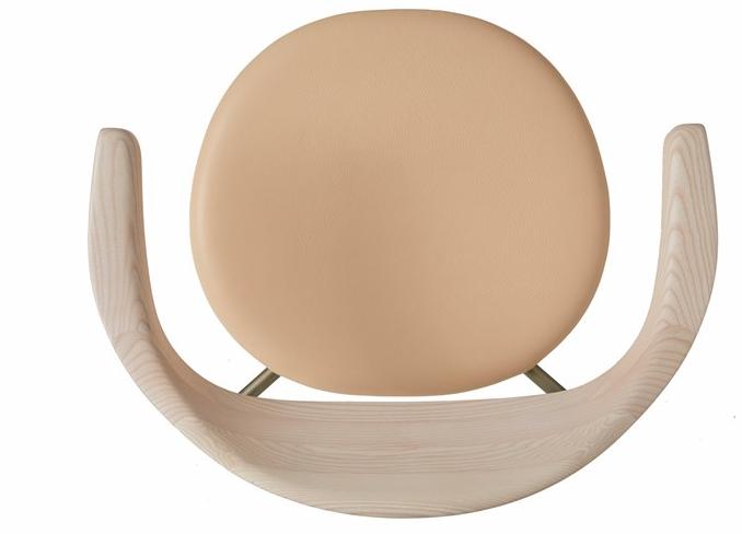 BassamFellows Мягкое кресло из нержавеющей стали и дерева Bicorn Cb-59u - Вид №6