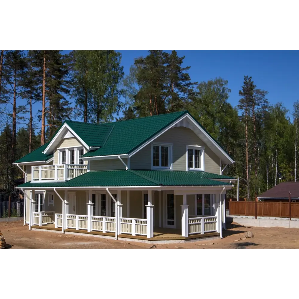 Металлочерепица 0.5 мм ГОСТ 2250x1180 мм RAL 6005 зеленый Grand Line STLM-2150187 - Вид №2