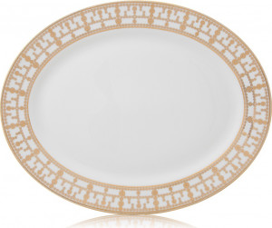 10586077 Haviland Блюдо овальное 40см "Тиара" (белый, золотой декор) Фарфор