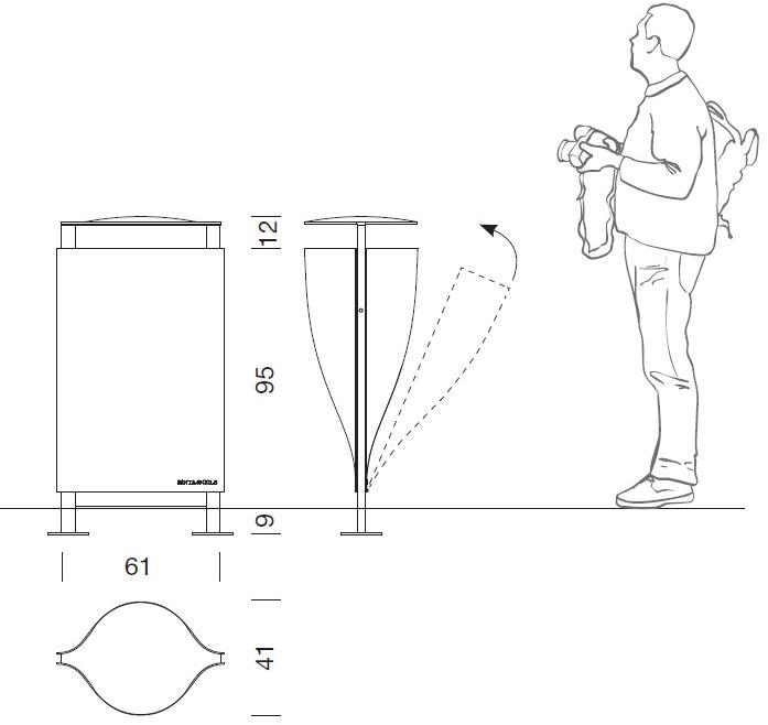 URBIDERMIS Алюминиевая урна для мусора с крышкой для улицы sun-id-1430752 - Вид №1