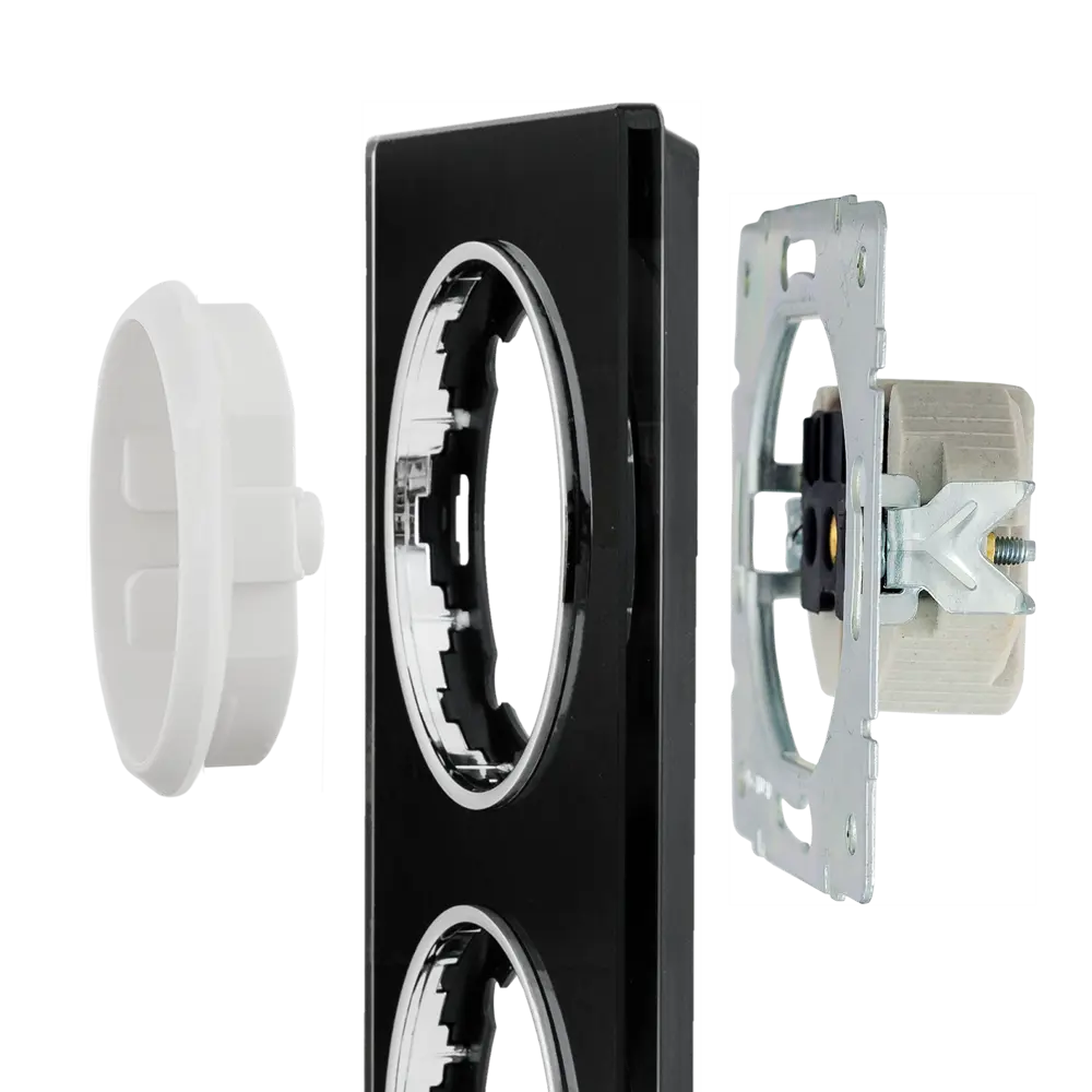 ONEKEYELECTRO Стеклянная рамка для розеток на 4 поста — элегантный черный глянец 82838538 Florence STLM-0036869 - Вид №3