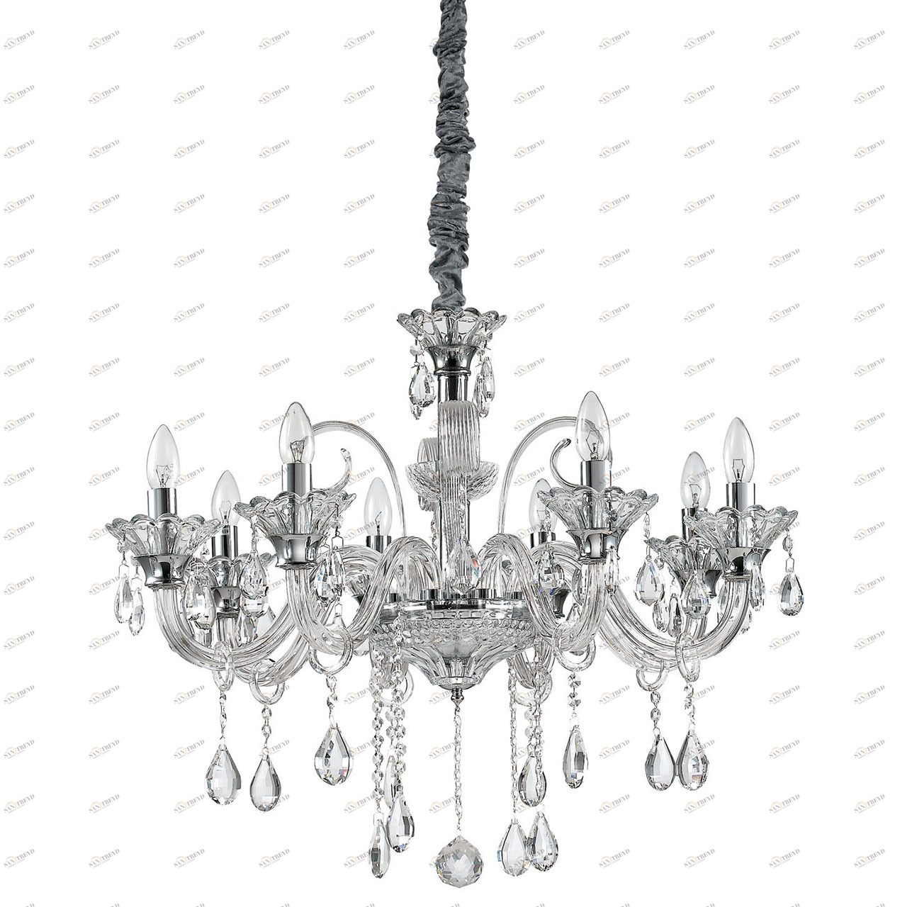 Подвесная люстра Ideal Lux Colossal SP8 Trasparente IDEAL LUX ДИЗАЙНЕРСКИЕ, COLOSSAL TRASPARENTE 057317 Хром 