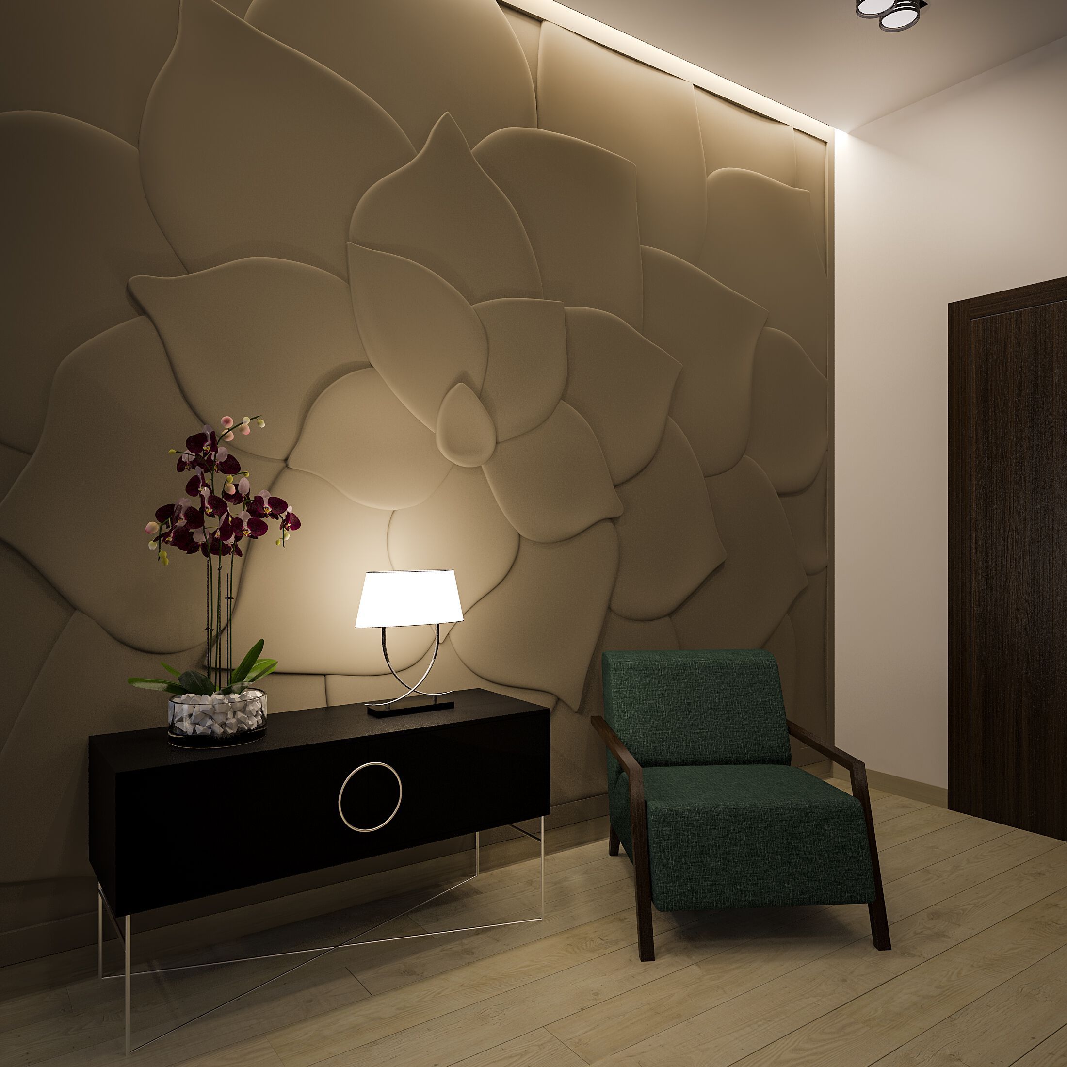 Трехмерная декоративная гипсовая панель WallDeco FLORA ARCH-00053337 - Вид №2