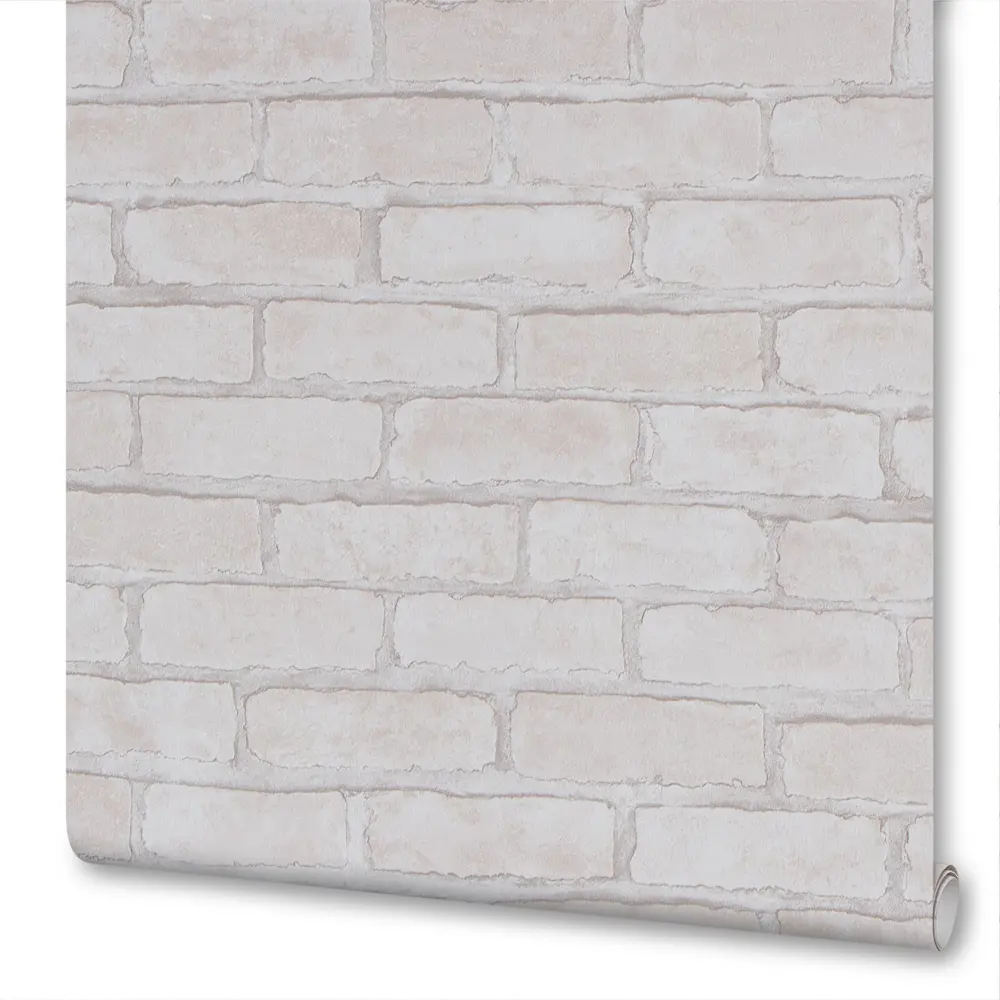 EURO DECOR Лофт - флизелиновые обои белого цвета с текстурой 18595284