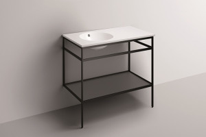 5273000000 Умывальник с тумбой, wp.wf20.3, белая, proshield, порошковая краска, матовый черный Alape WF-Serie (Work.Frame)