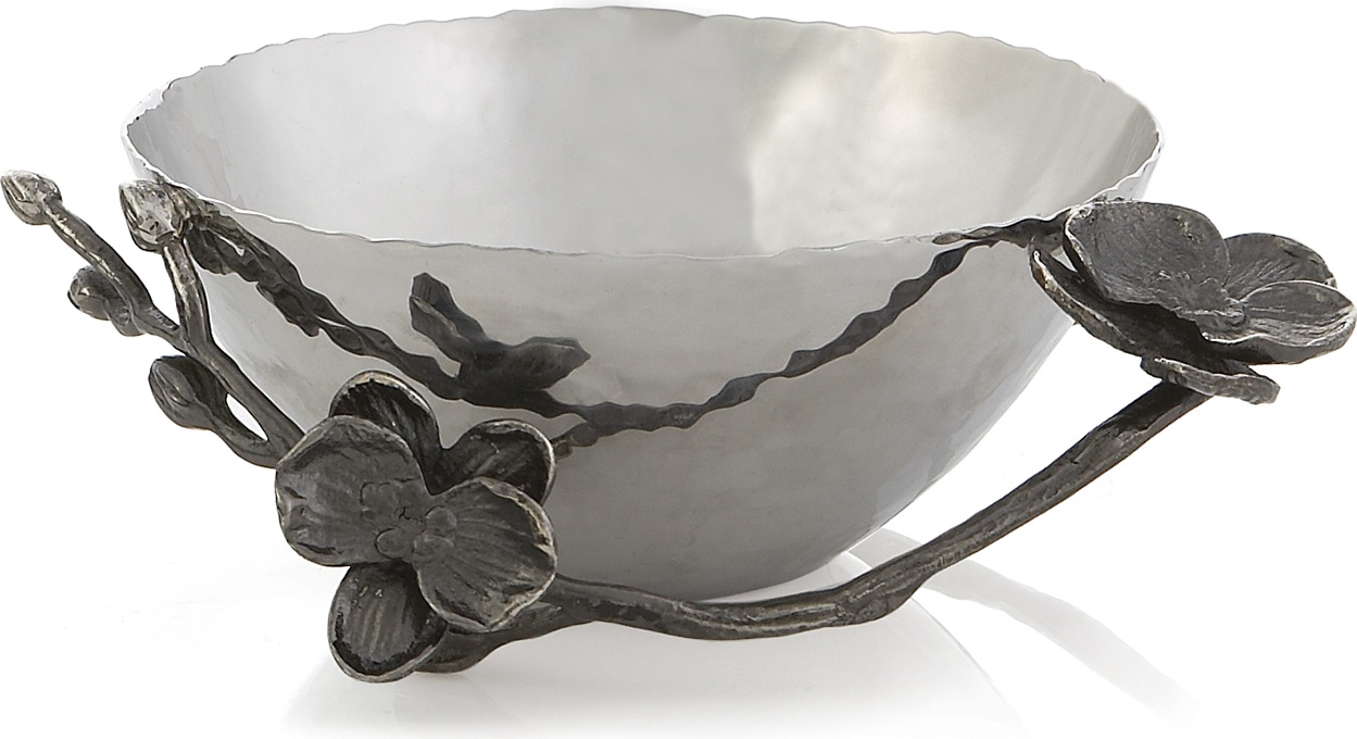 10541991 Michael Aram Чаша для орехов Michael Aram Чёрная орхидея 15см, сталь нержавеющая (серебрист.) Сталь нержавеющая 