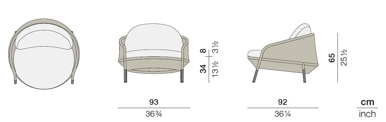 Синтетическое волокно садовое кресло с подлокотниками DEDON AHNDA ARCH-00016355 - Вид №2