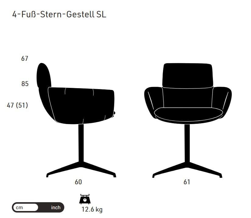 Мягкое вращающееся кресло с подлокотниками KFF Faye Casual ARCH-00142554 - Вид №4